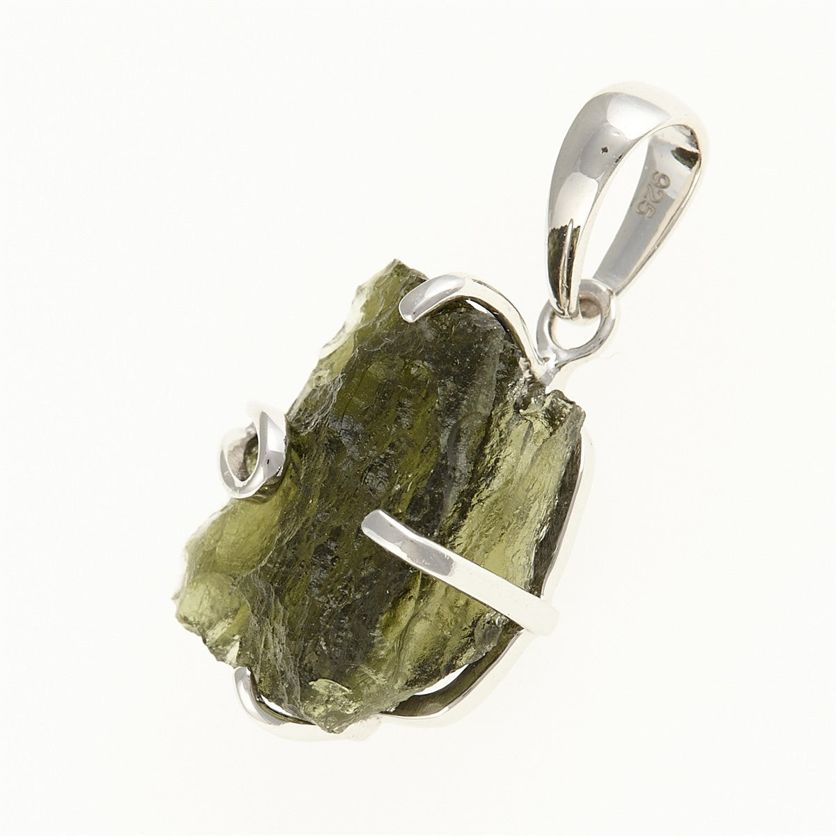 Silver pendant with a moldavite SM12059