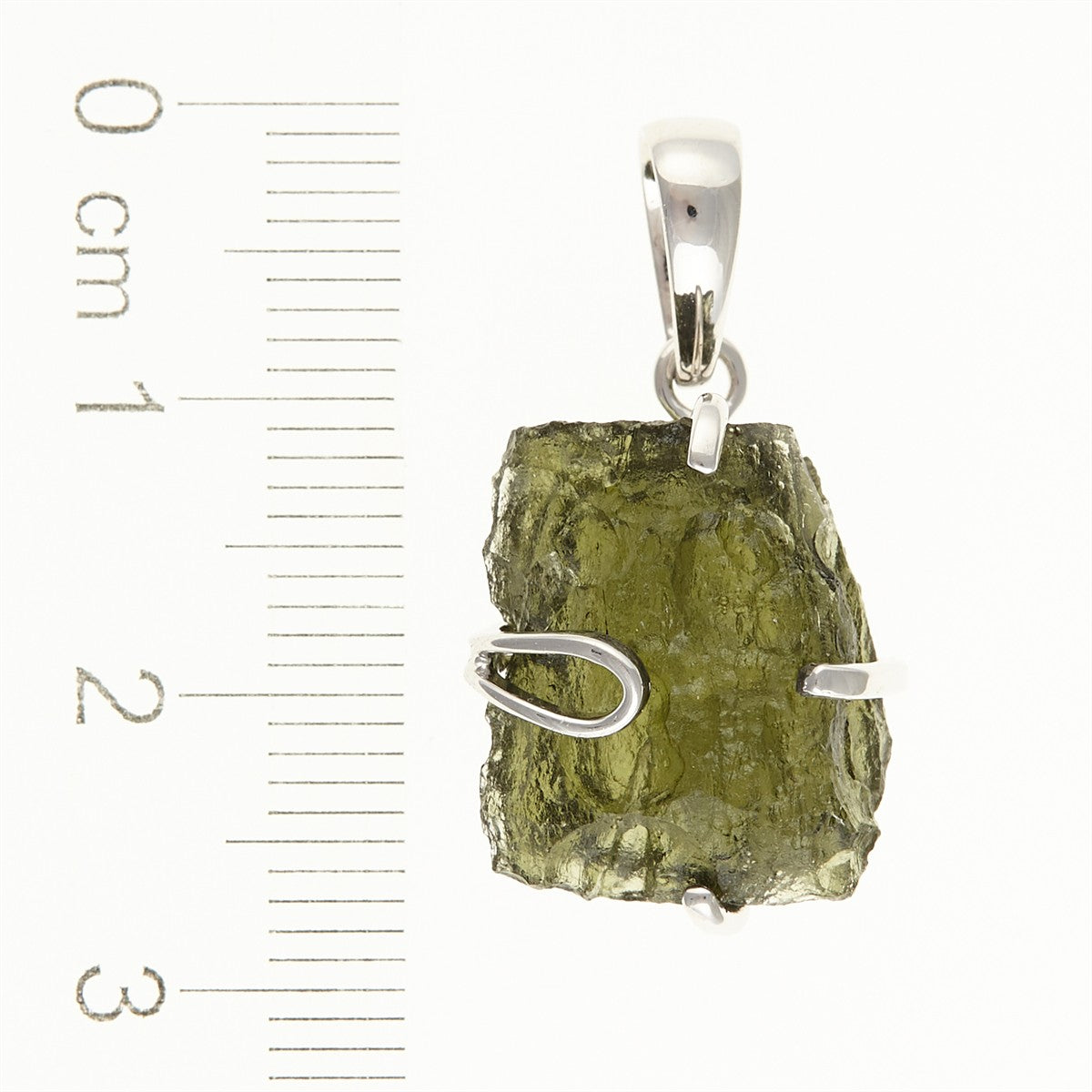 Silver pendant with a moldavite SM12059