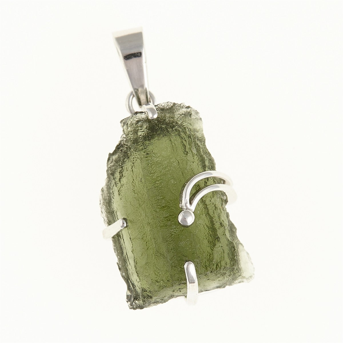 Silver pendant with a moldavite SM12060