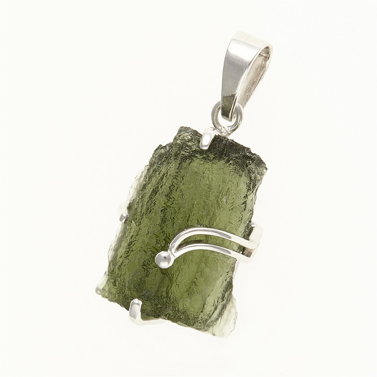 Silver pendant with a moldavite SM12060