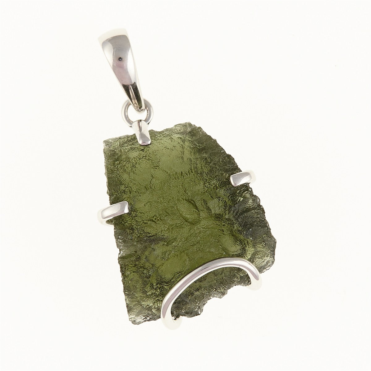 Silver pendant with a moldavite SM12066