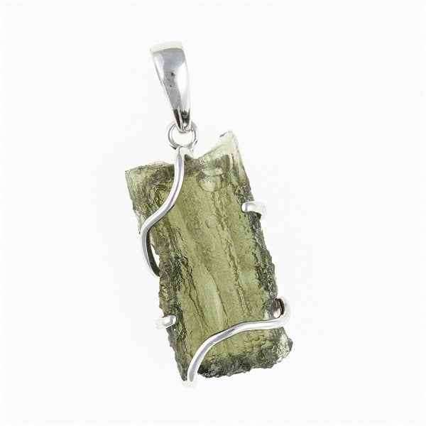 Ciondolo in argento con codice moldavite SM12070
