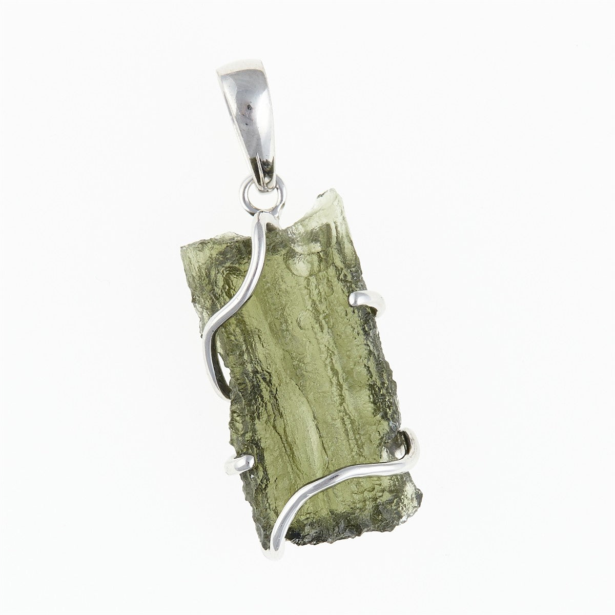 Silver pendant with a moldavite SM12070