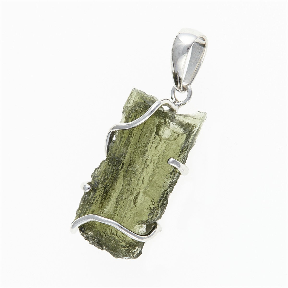 Silver pendant with a moldavite SM12070