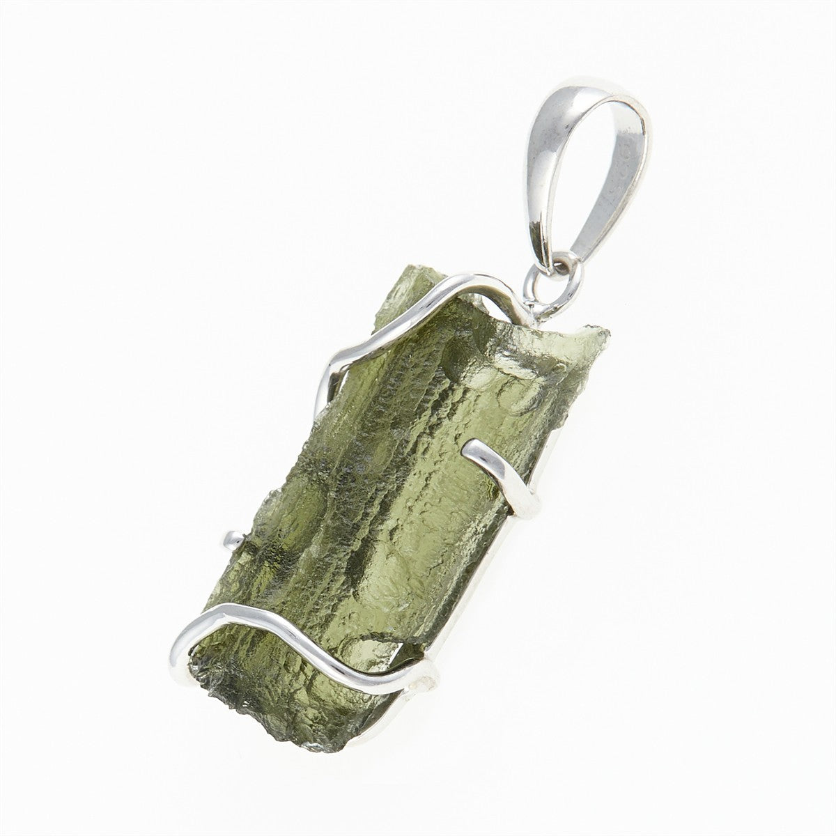 Silver pendant with a moldavite SM12070
