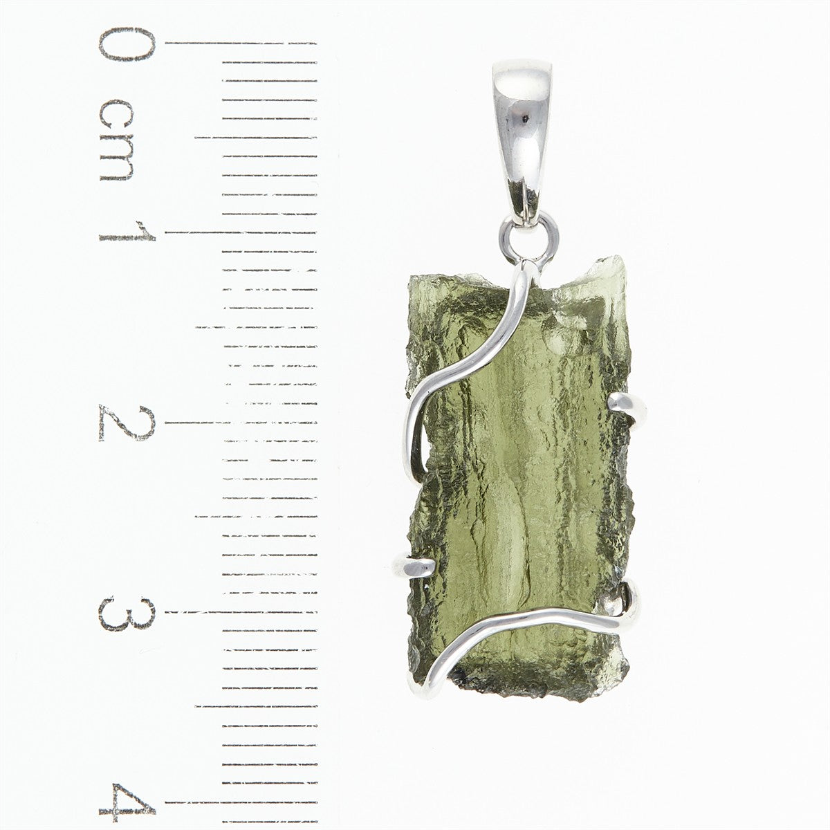 Silver pendant with a moldavite SM12070