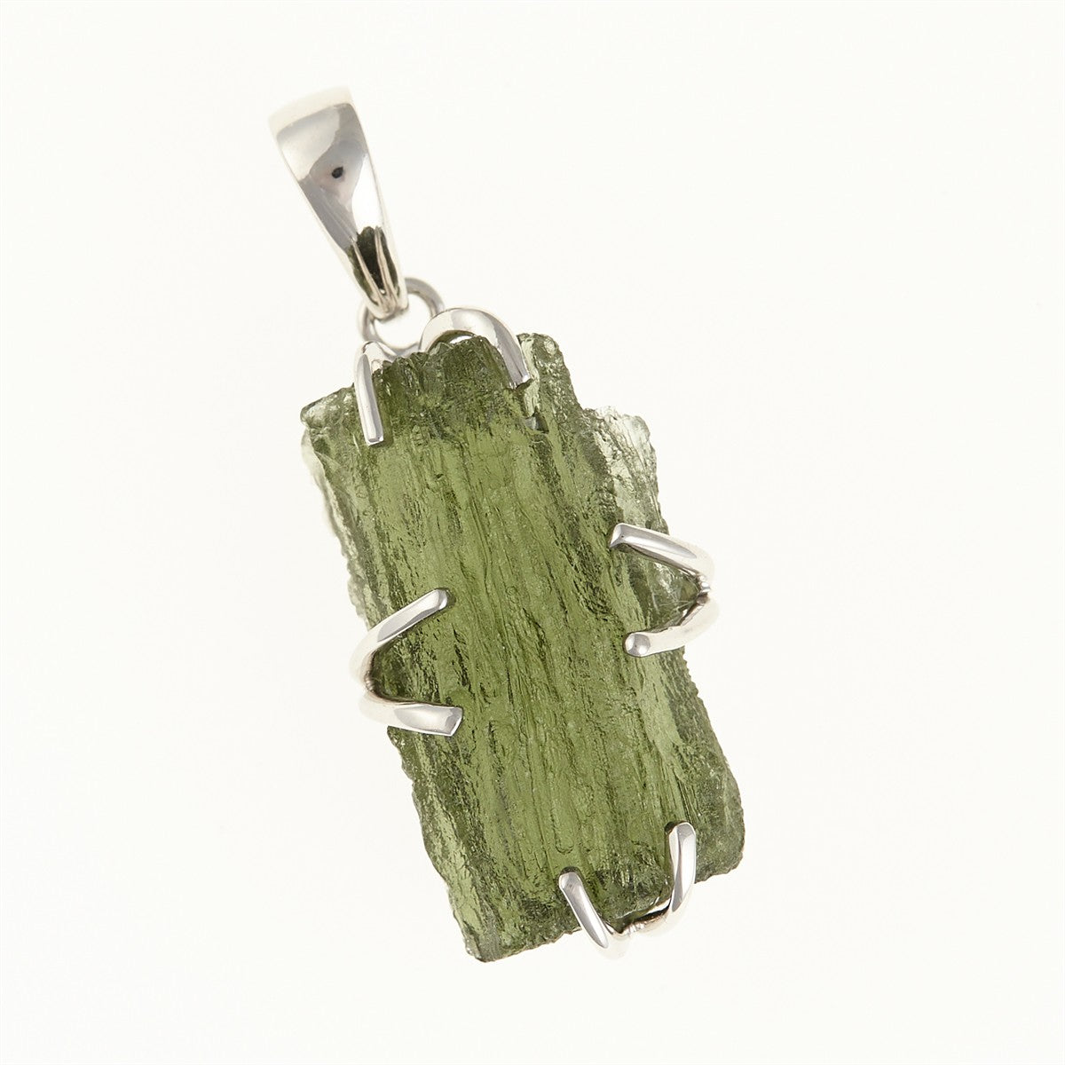 Silver pendant with a moldavite SM12072
