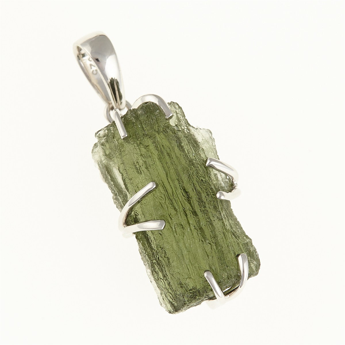Silver pendant with a moldavite SM12072