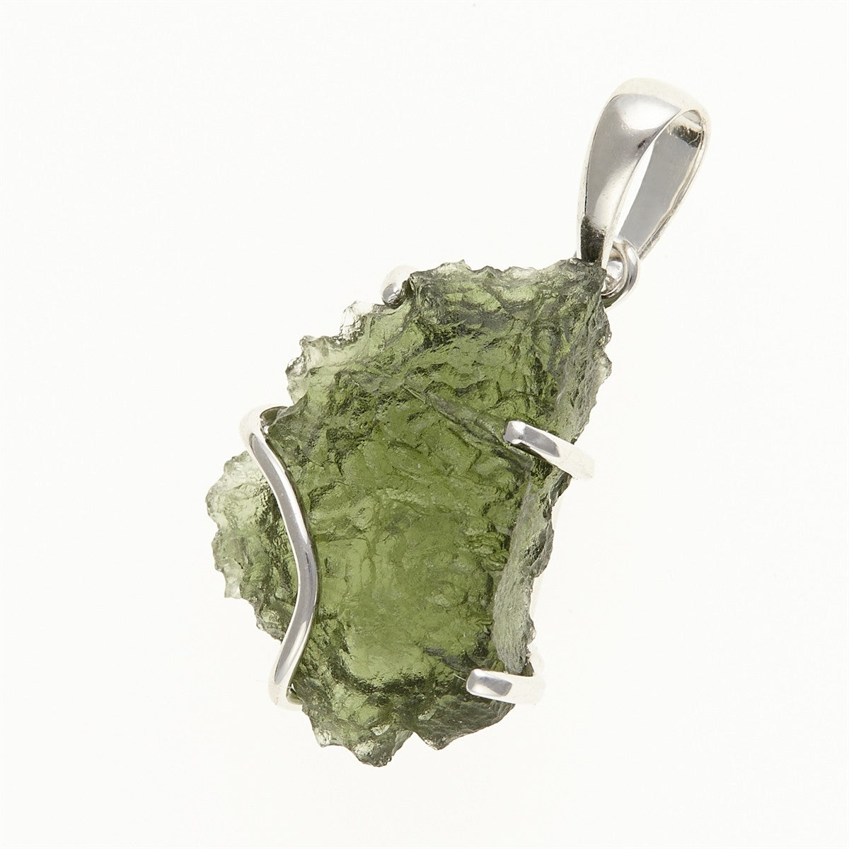 Silver pendant with a moldavite SM12074