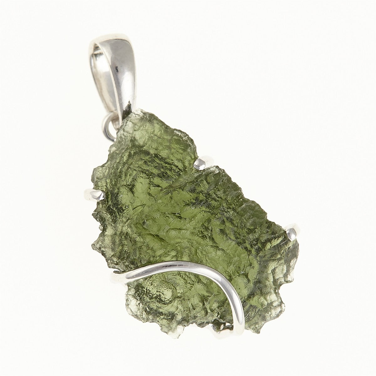 Silver pendant with a moldavite SM12074