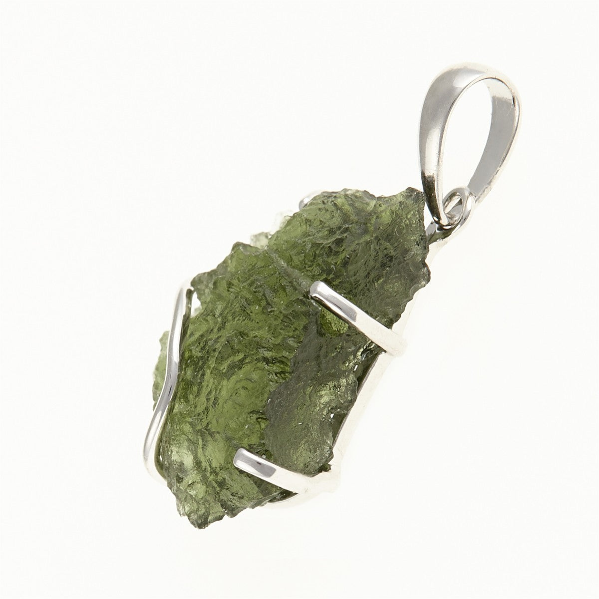 Silver pendant with a moldavite SM12074