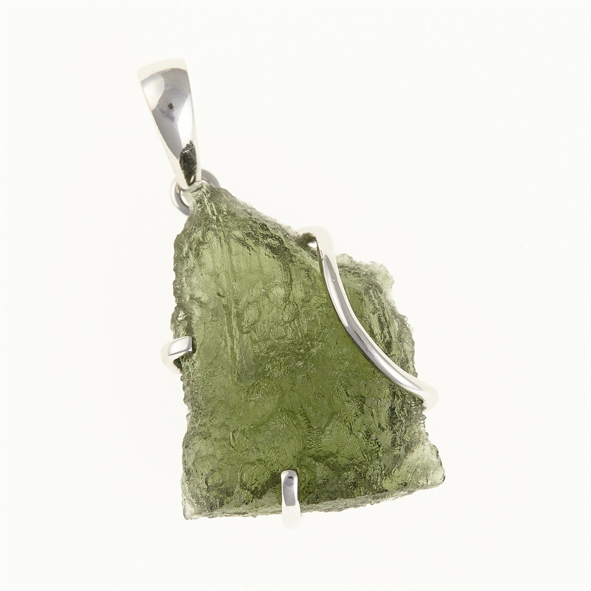 Silver pendant with a moldavite SM12077
