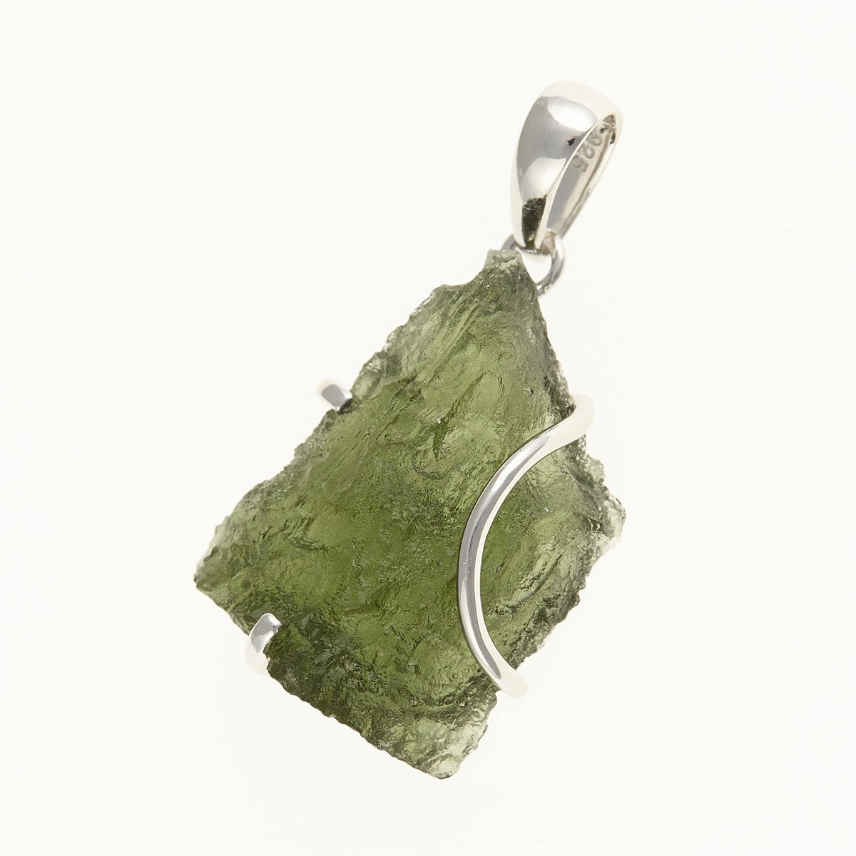 Silver pendant with a moldavite SM12077