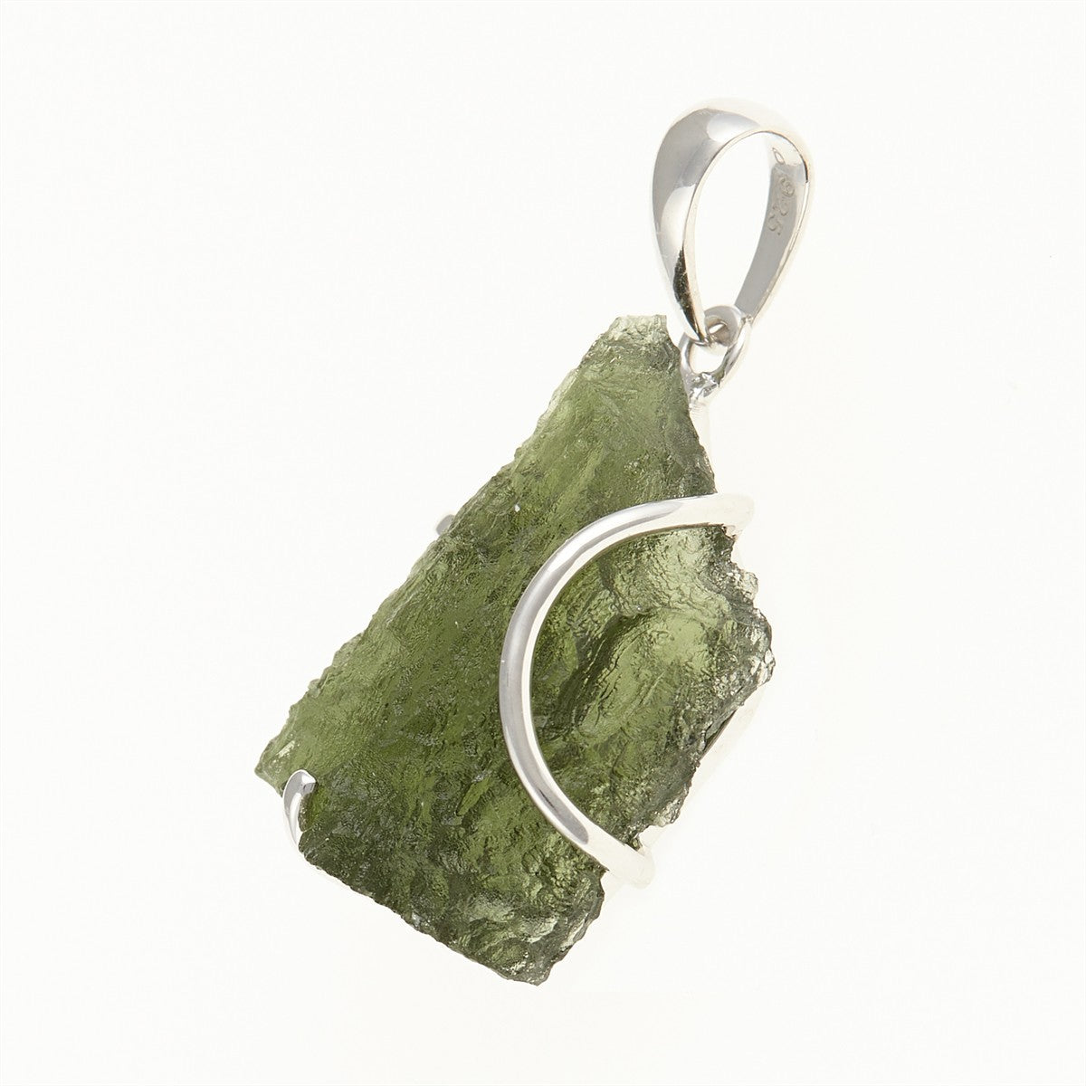 Silver pendant with a moldavite SM12077
