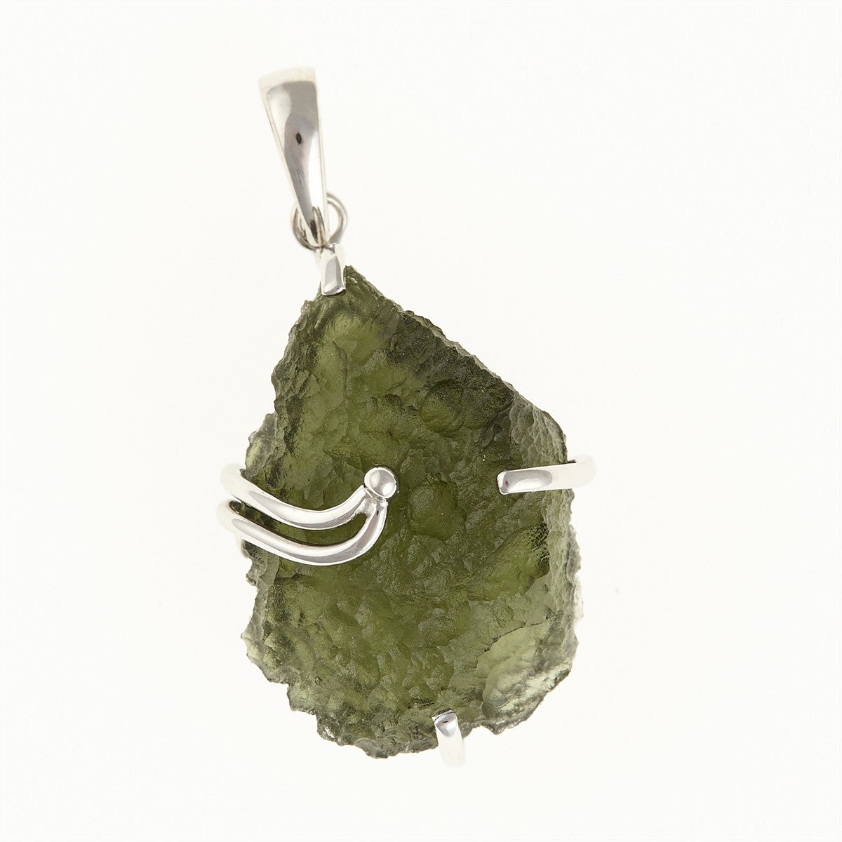 Silver pendant with a moldavite SM12083