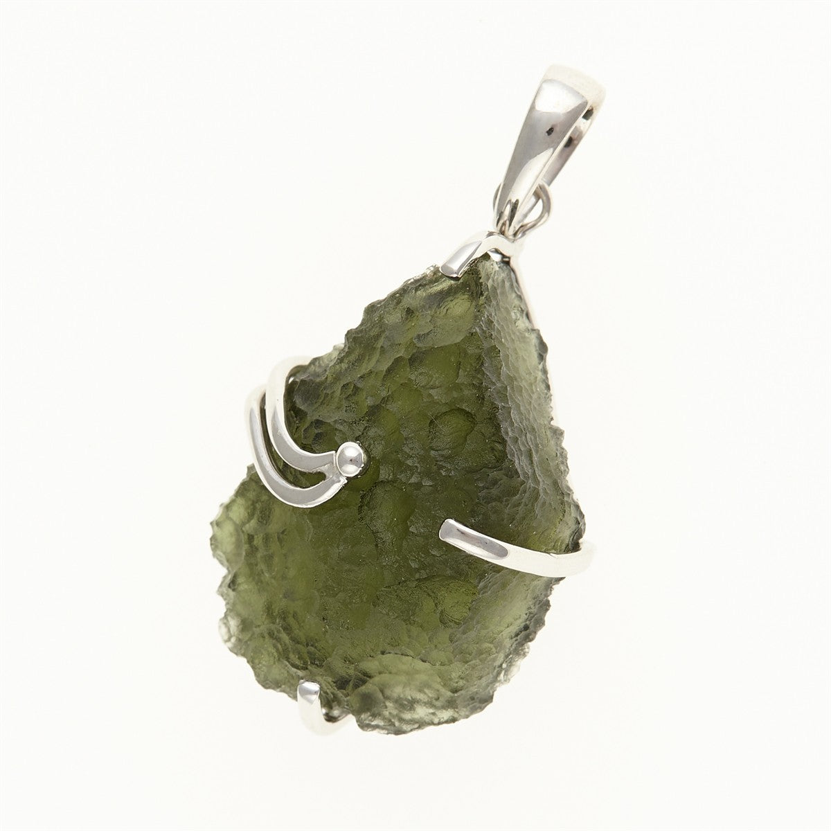 Silver pendant with a moldavite SM12083