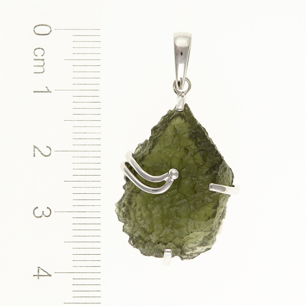 Silver pendant with a moldavite SM12083