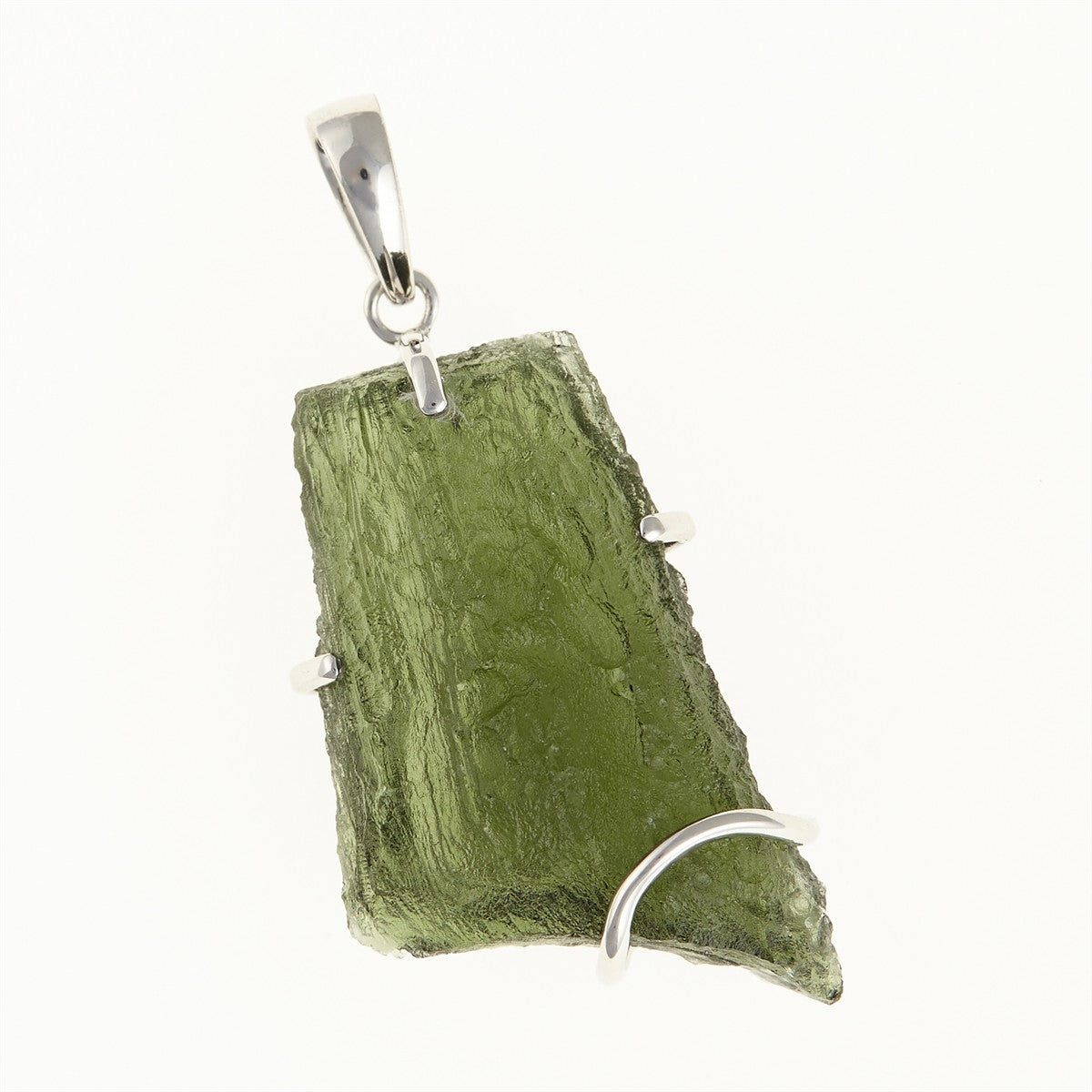 Silver pendant with a moldavite SM12084