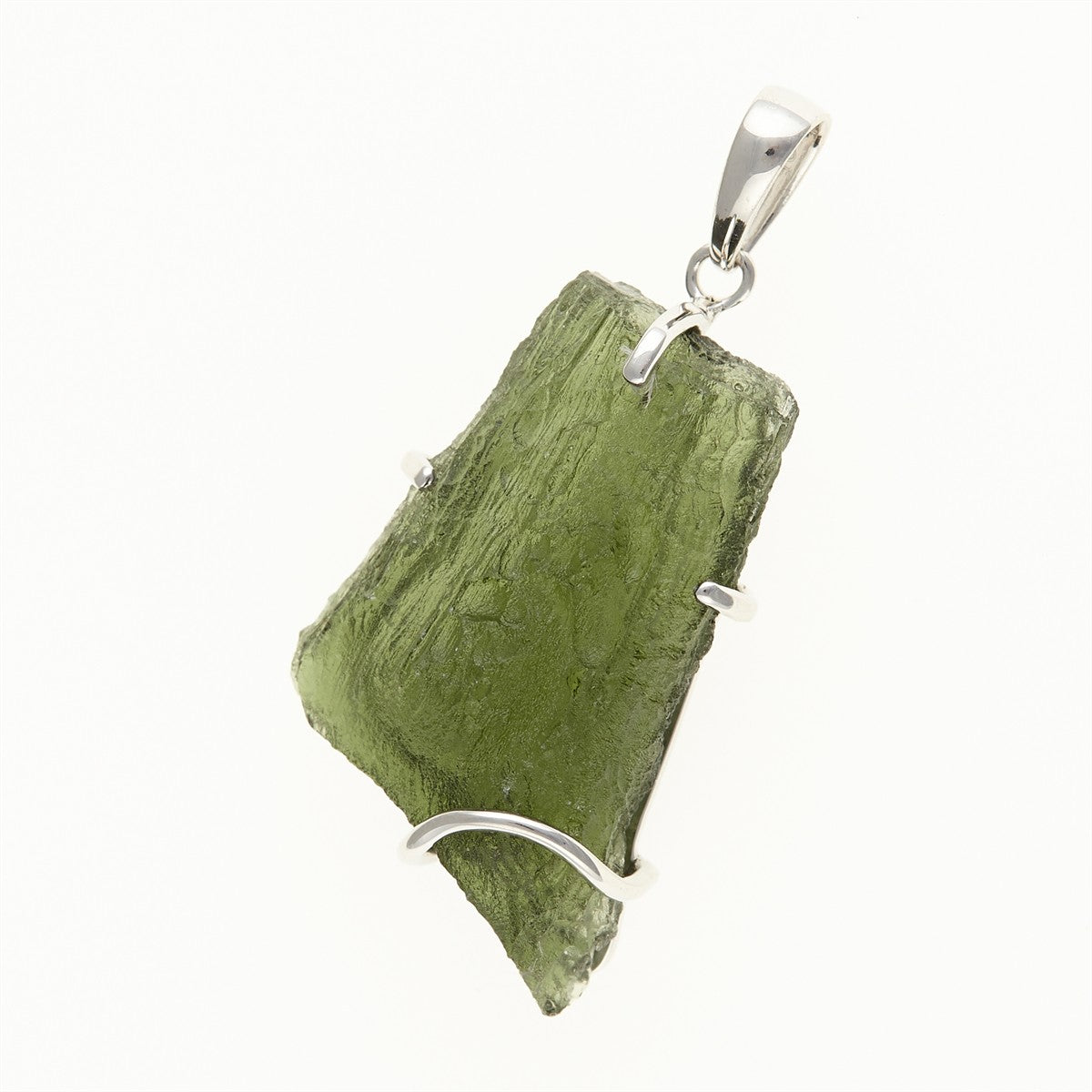 Silver pendant with a moldavite SM12084