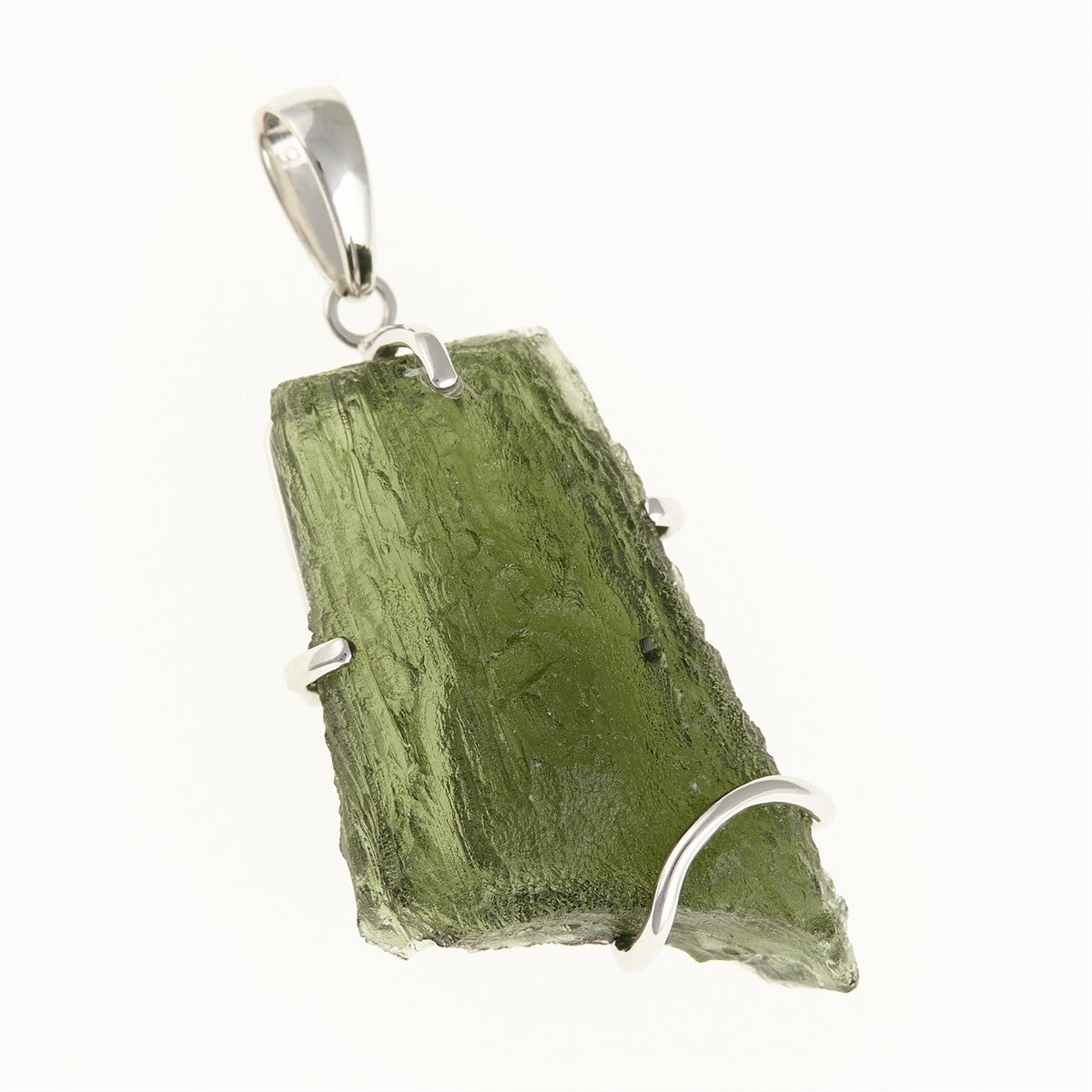Silver pendant with a moldavite SM12084