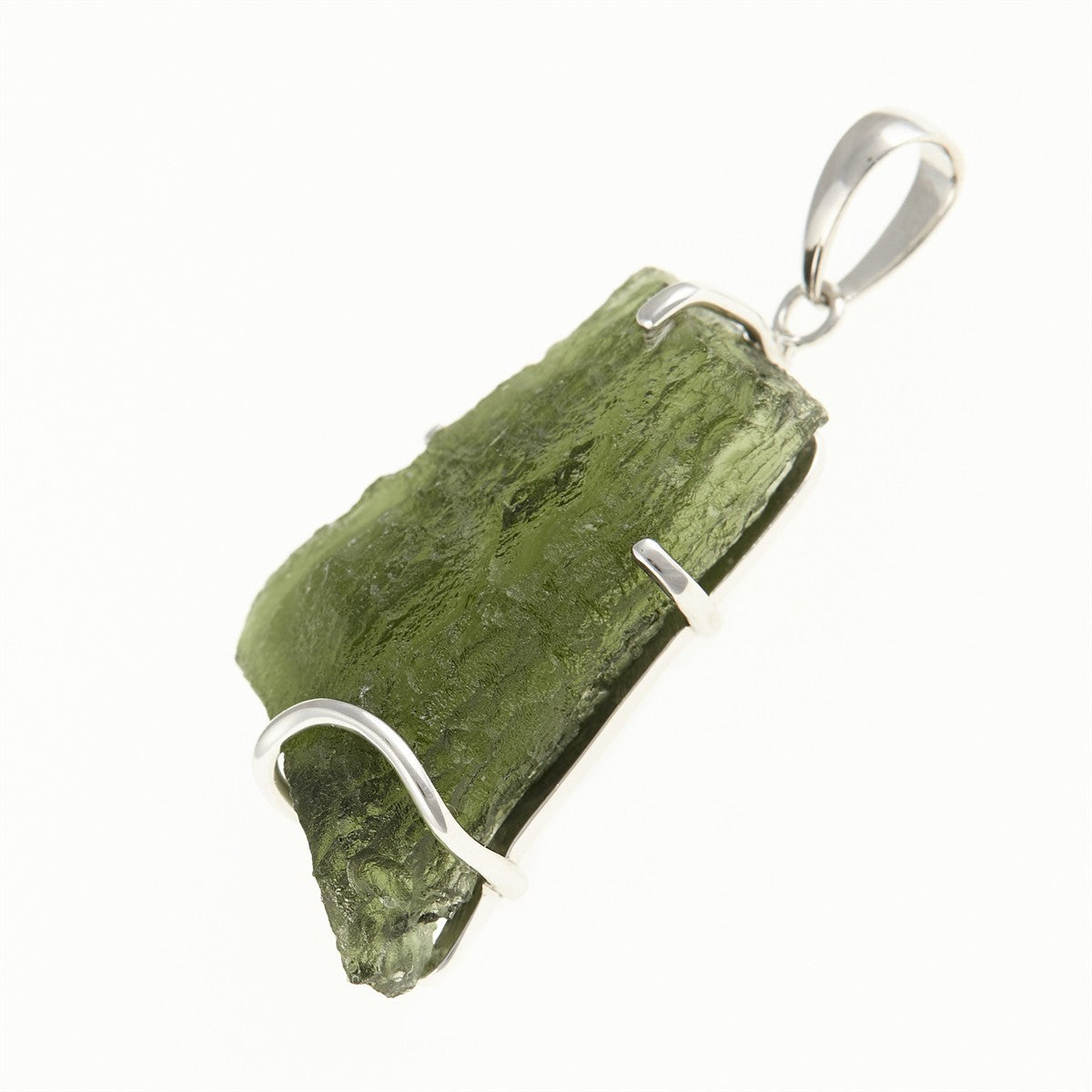 Silver pendant with a moldavite SM12084