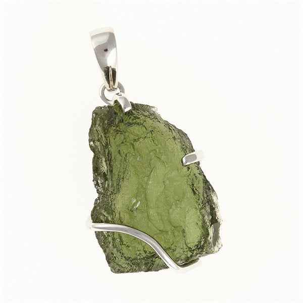 Ciondolo in argento con codice moldavite SM12086