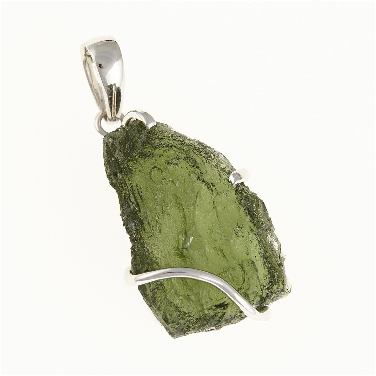 Silver pendant with a moldavite SM12086