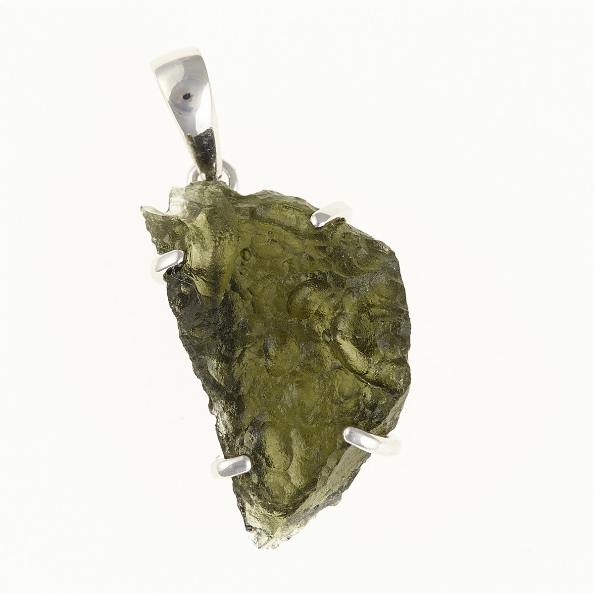 Silver pendant with a moldavite SM12087