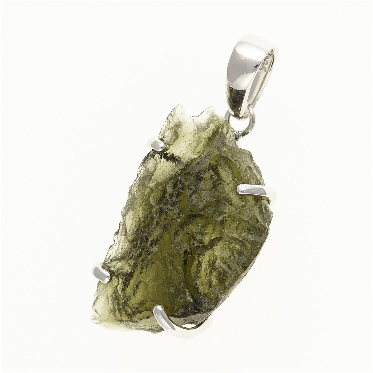 Silver pendant with a moldavite SM12087