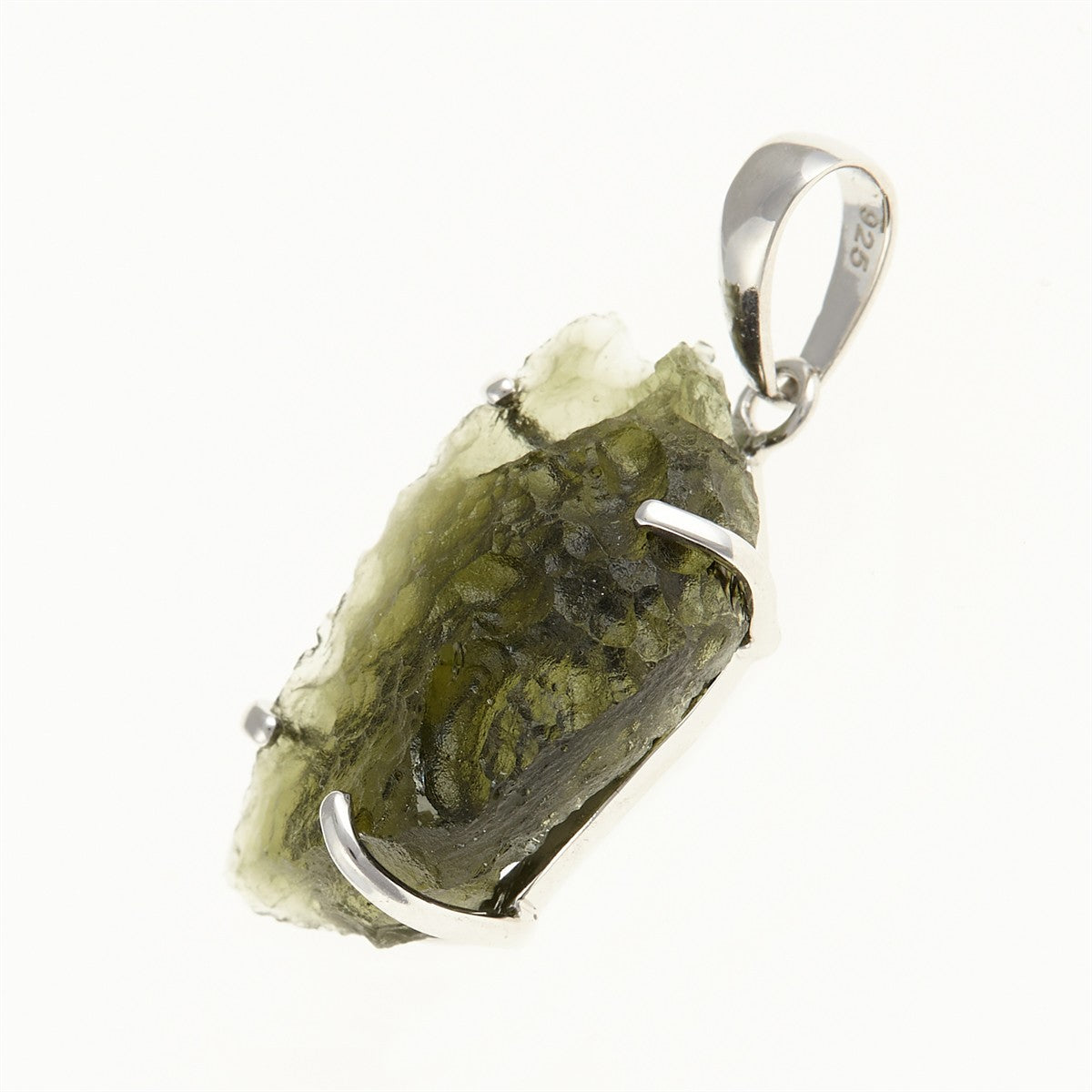Silver pendant with a moldavite SM12087