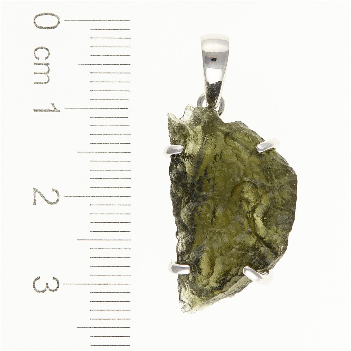 Silver pendant with a moldavite SM12087