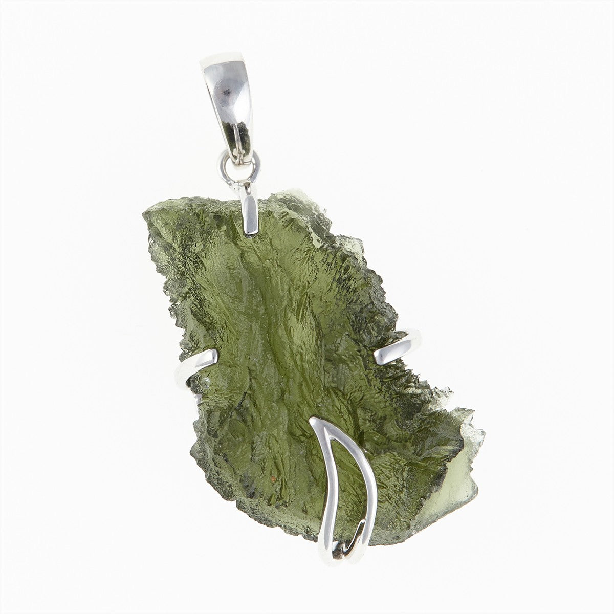 Silver pendant with a moldavite SM12089