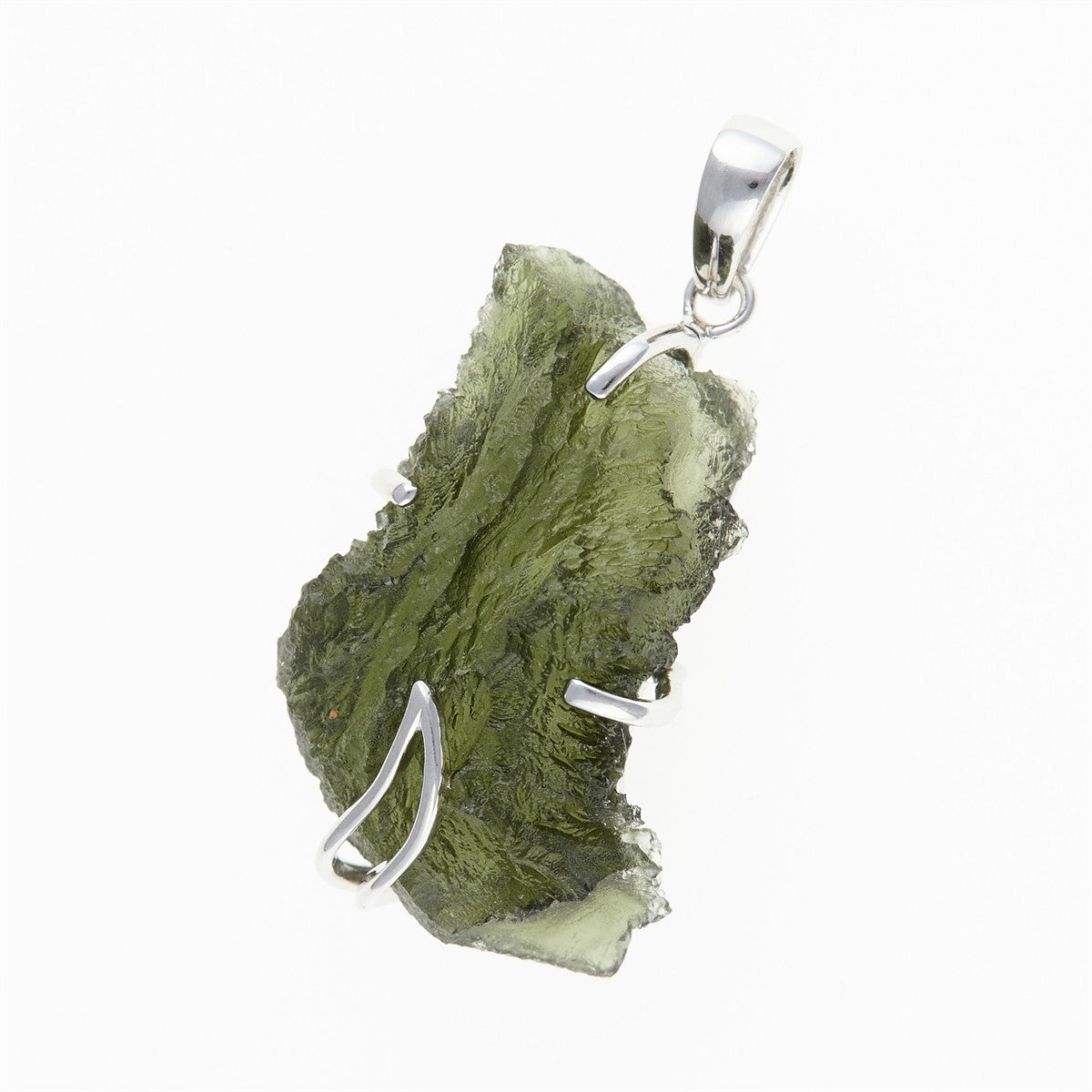 Silver pendant with a moldavite SM12089