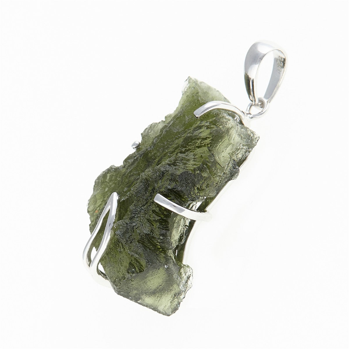 Silver pendant with a moldavite SM12089