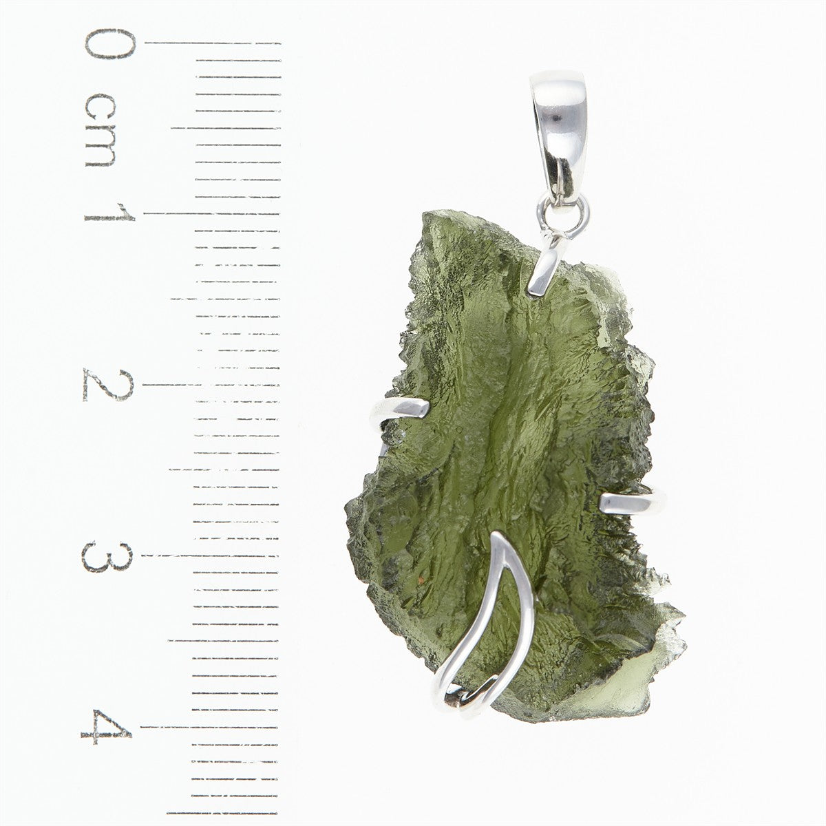 Silver pendant with a moldavite SM12089
