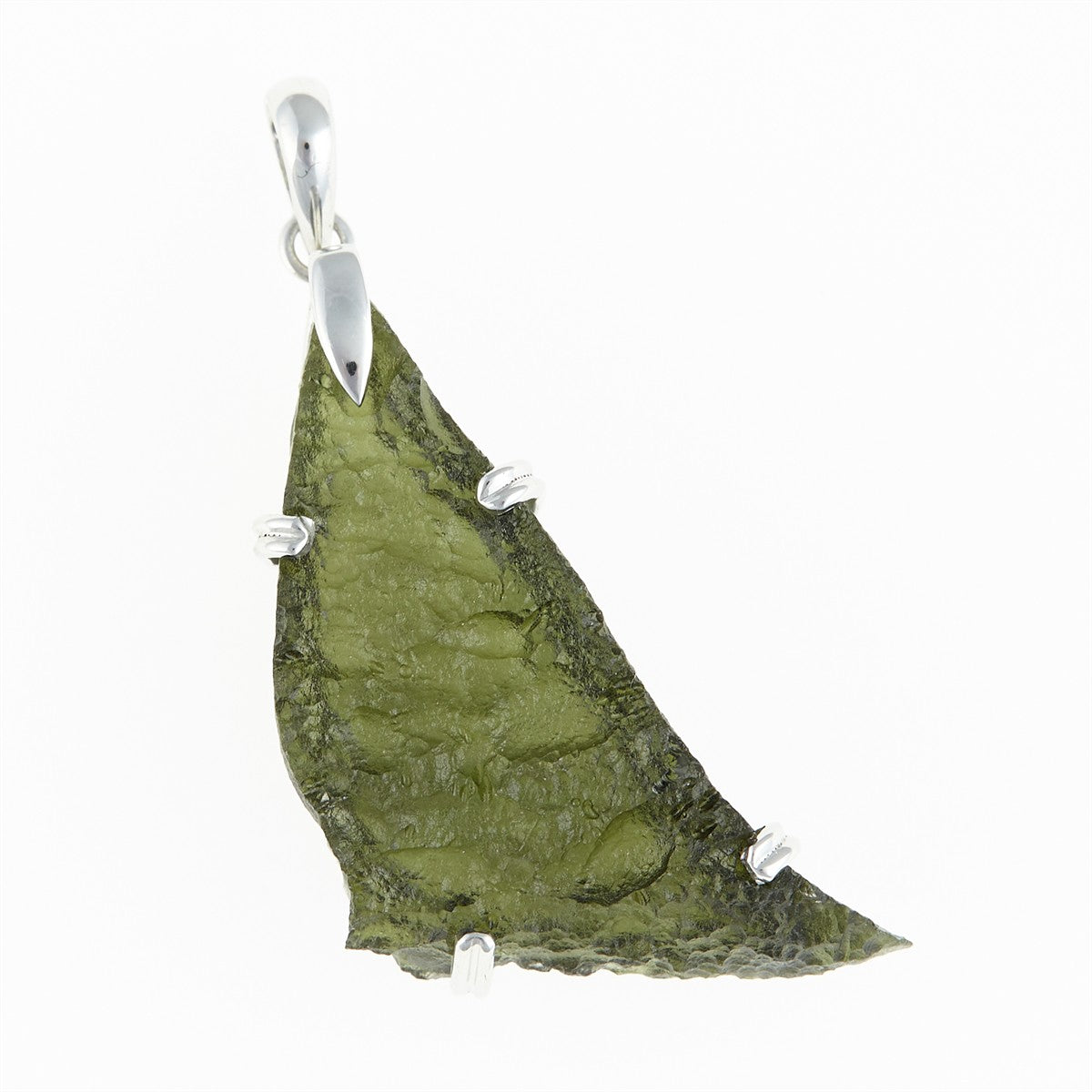 Silver pendant with a moldavite SM12093