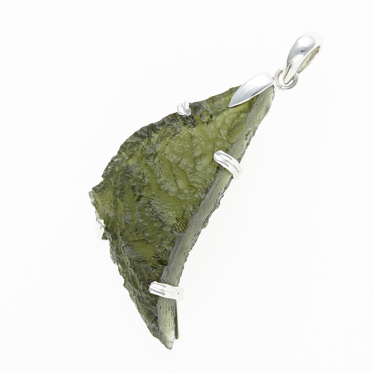 Silver pendant with a moldavite SM12093