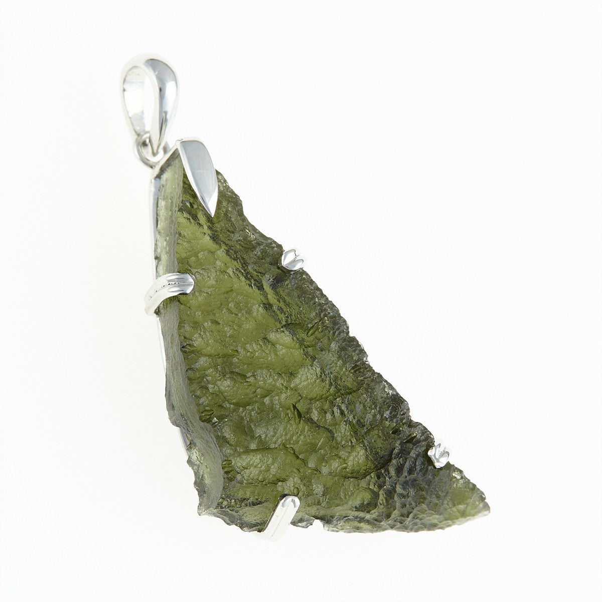 Silver pendant with a moldavite SM12093
