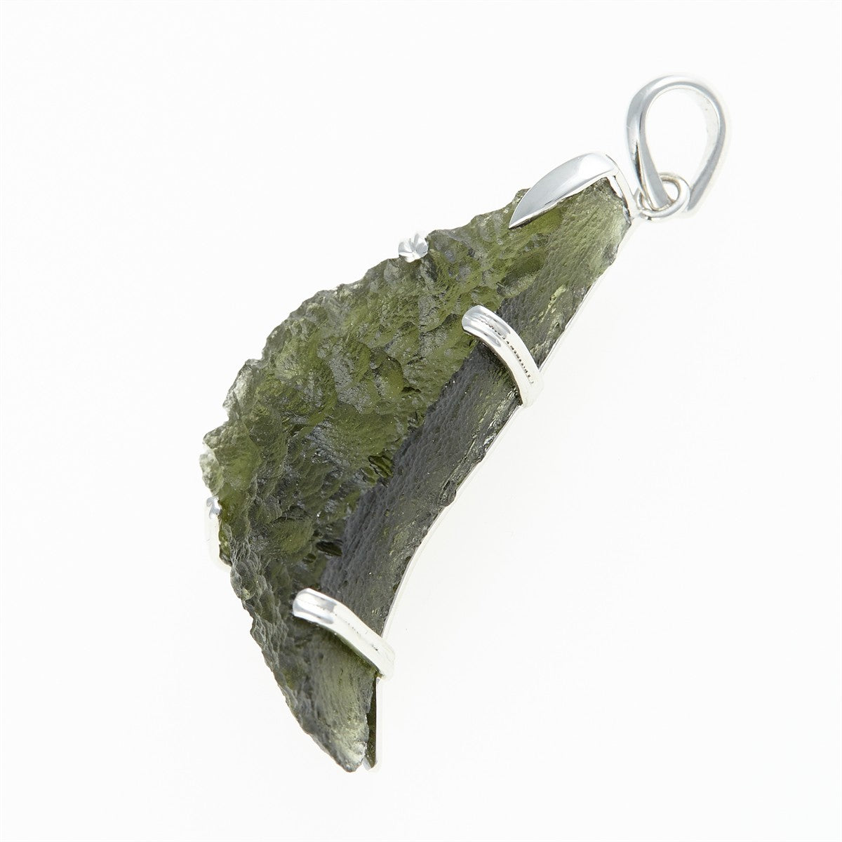 Silver pendant with a moldavite SM12093