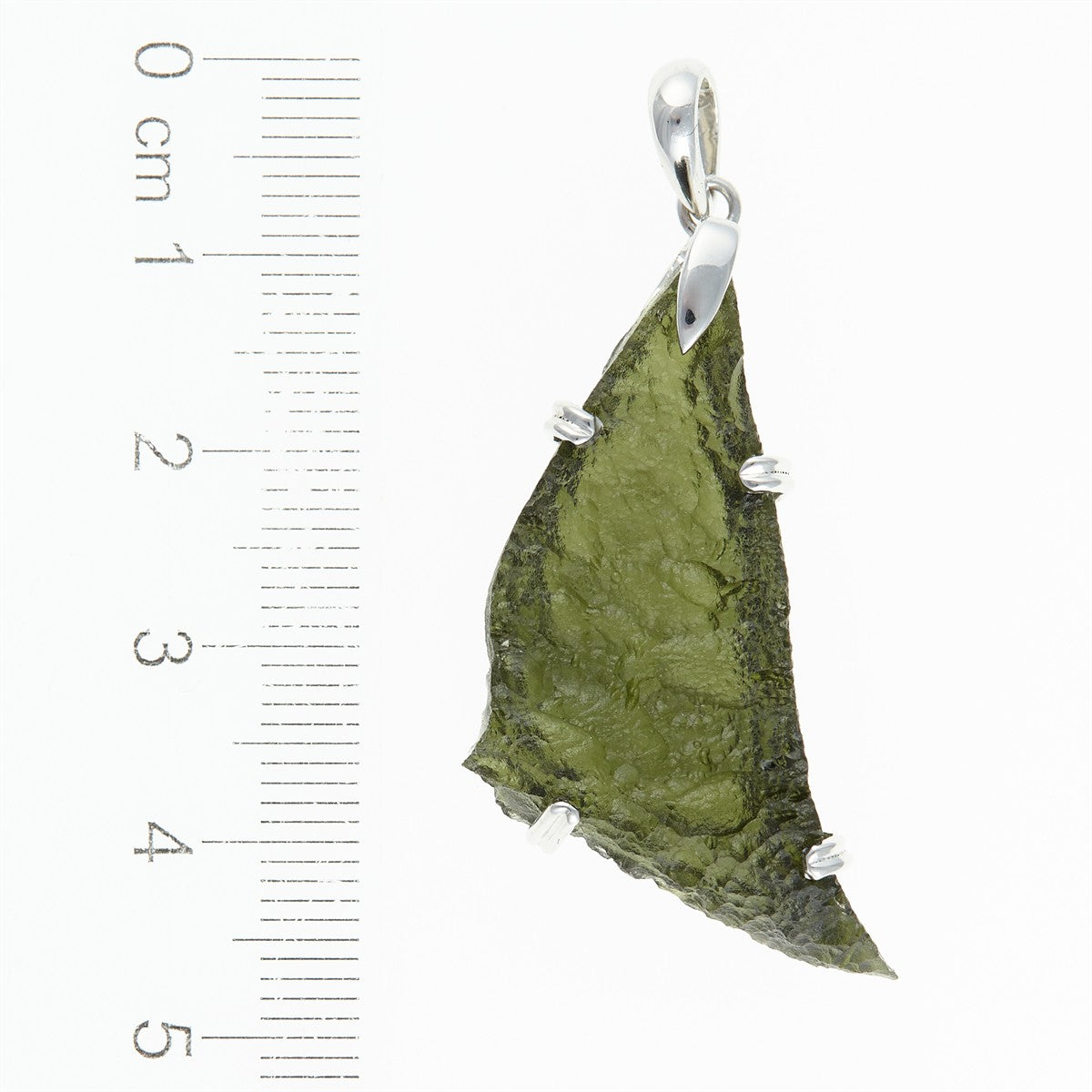 Silver pendant with a moldavite SM12093