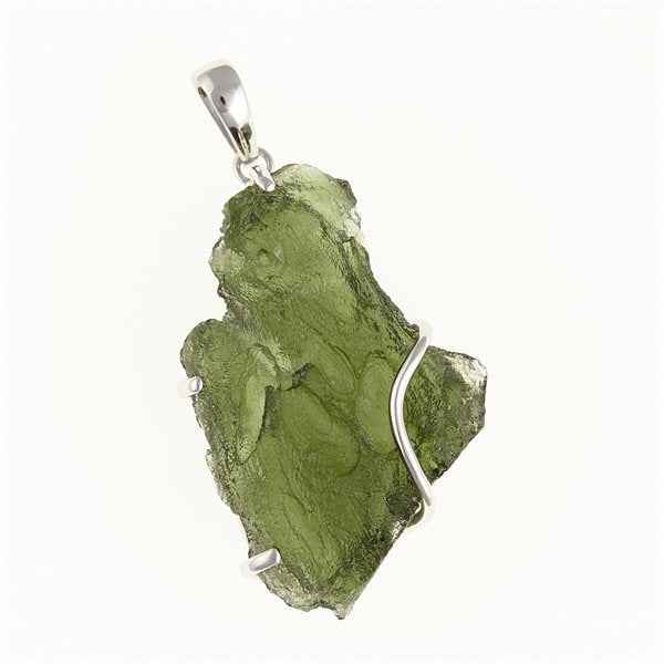 Ciondolo in argento con codice moldavite SM12097