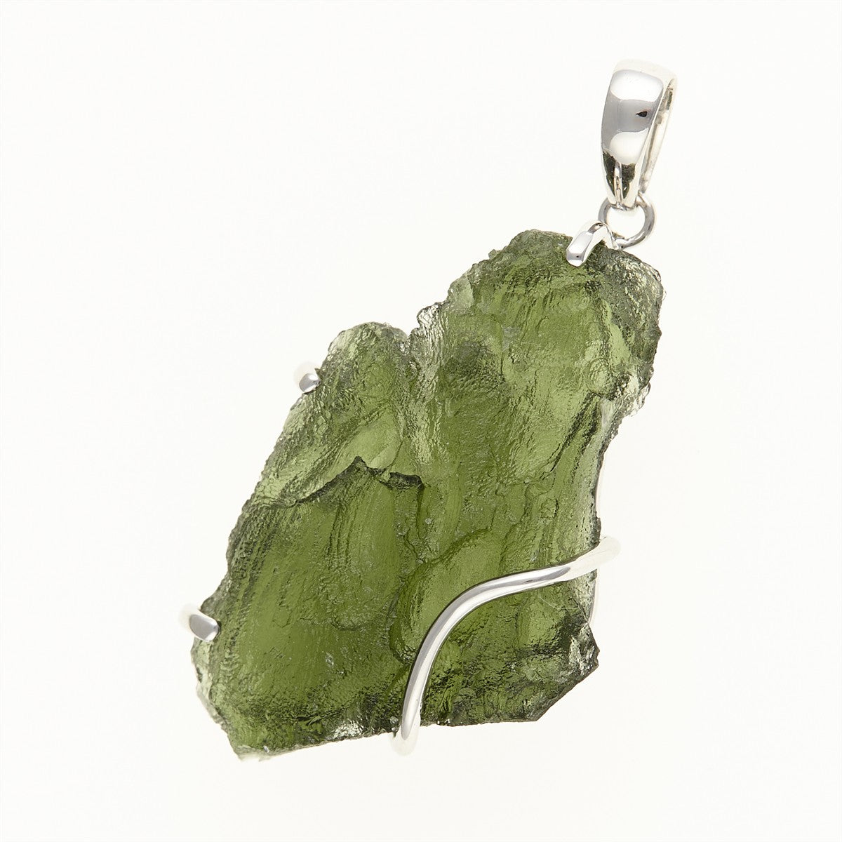 Silver pendant with a moldavite SM12097