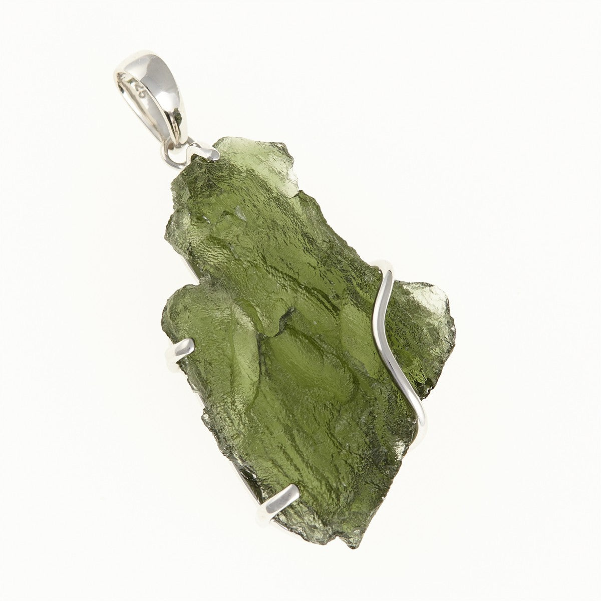Silver pendant with a moldavite SM12097