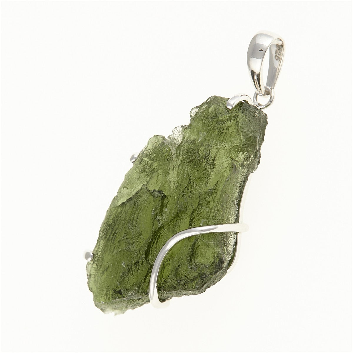 Silver pendant with a moldavite SM12097