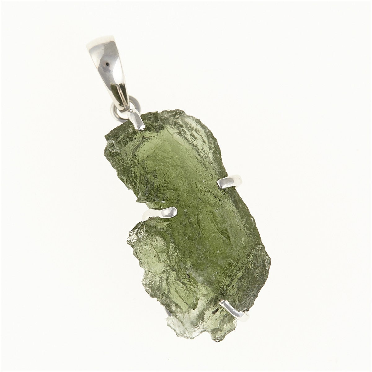 Silver pendant with a moldavite SM12110