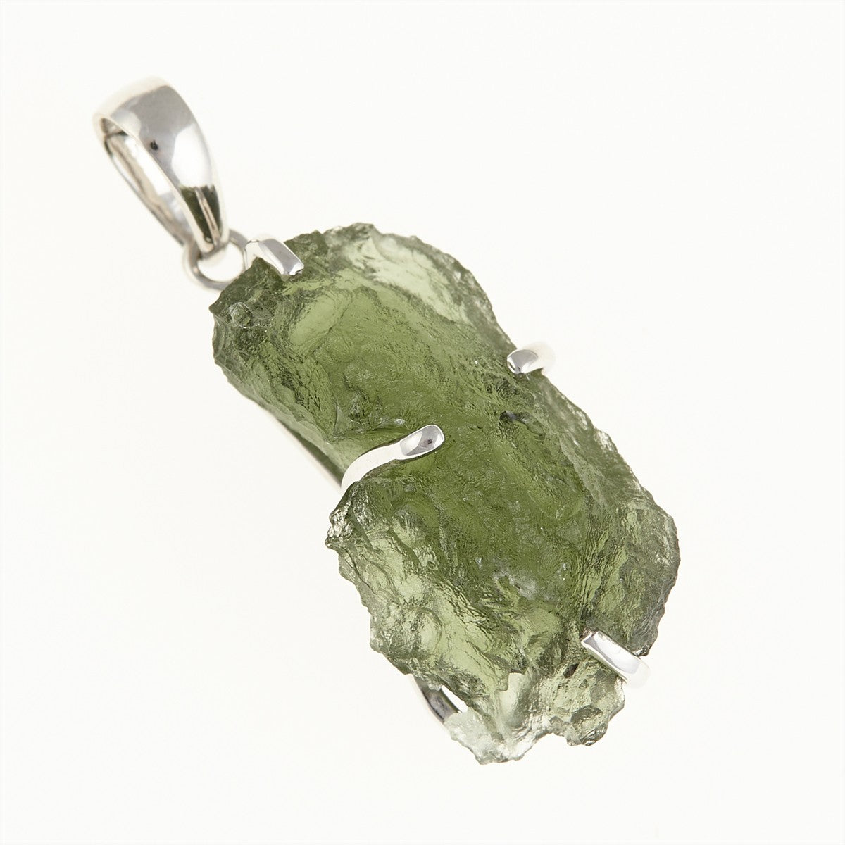 Silver pendant with a moldavite SM12110