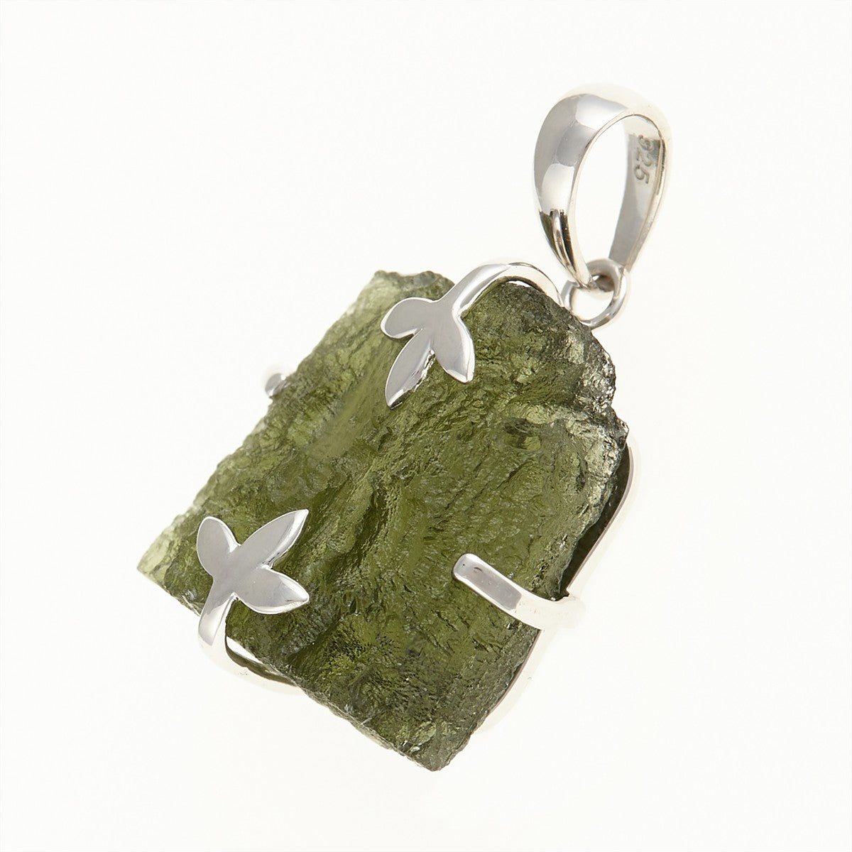 Silver pendant with a moldavite SM12112