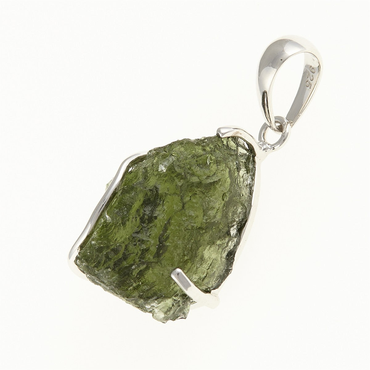 Silver pendant with a moldavite SM12113