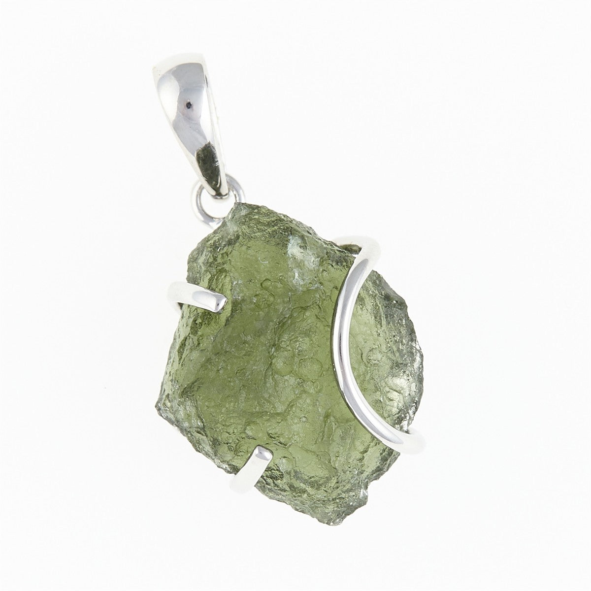 Silver pendant with a moldavite SM12114