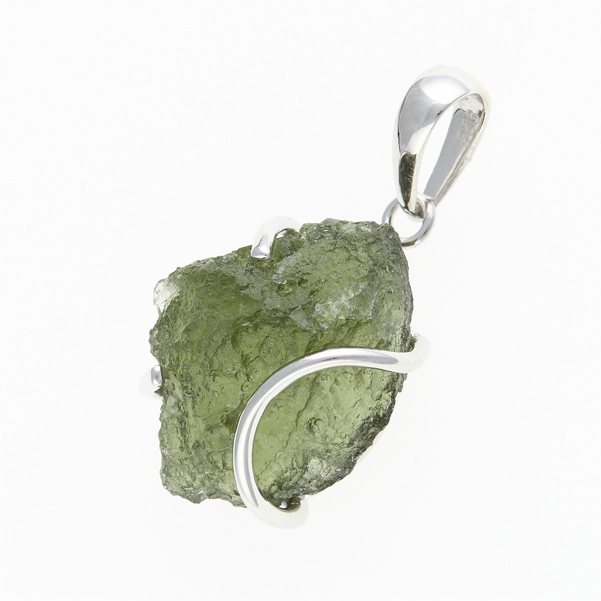 Silver pendant with a moldavite SM12114